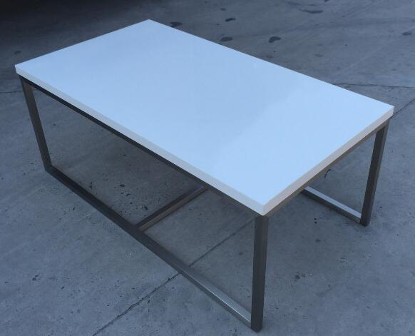 Tavolo della presidenza di vetro quadrato durevole spazzolato elegante del tavolino da salotto moderno della mobilia 0