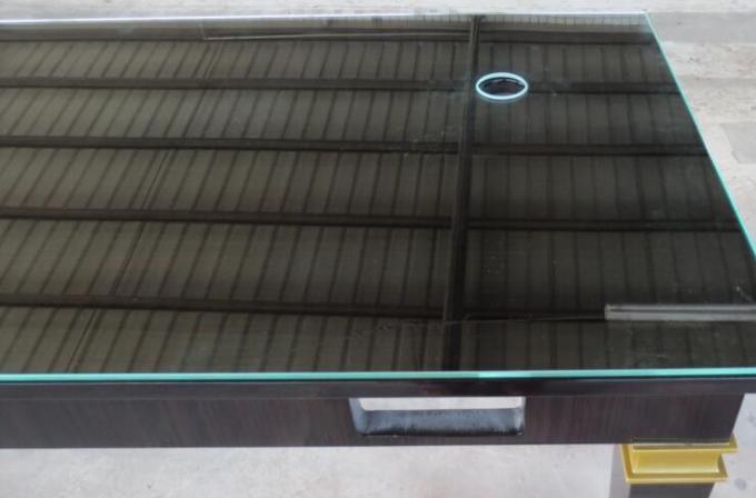 Alta lucentezza Sheen Glass Top Writing Table per l'hotel cinque stelle, Ebony Wood Veneer 1