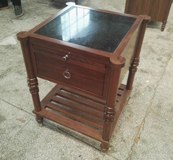 1 legno superiore della noce dei comodini dell'hotel della pietra del cassetto per il salone 2