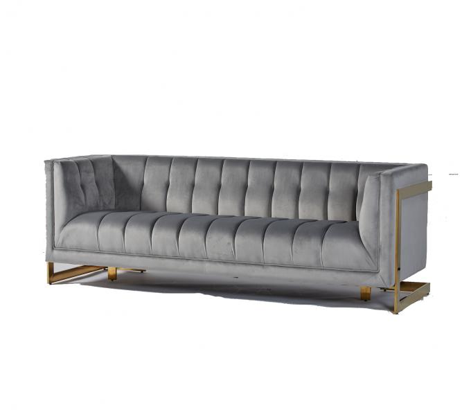 Il tessuto del velluto ha trapuntato il salone moderno Sofa With Hallow Metal Legs 1