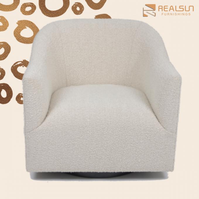 Poltrona beige lanuginosa del tessuto di lusso moderno del salone singola 0