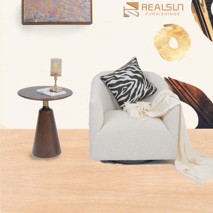 Poltrona beige lanuginosa del tessuto di lusso moderno del salone singola 2