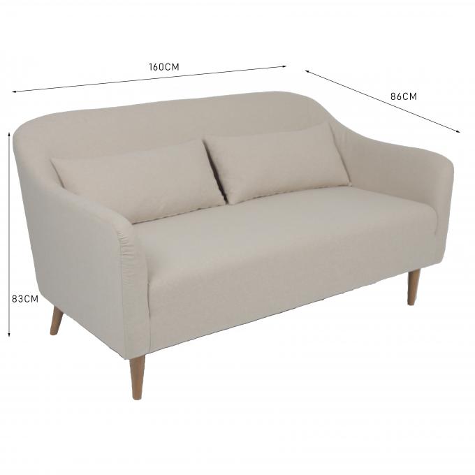 ODM classico 2 di tela Seater Sofa With Wooden Leg 1