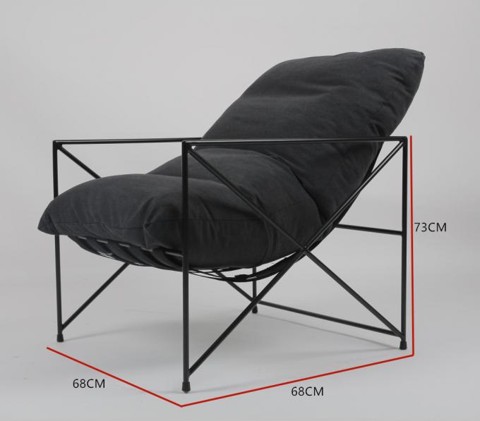 Tessuto pigro Sofa With Down Filling del ODM di svago del ferro battuto singolo 0