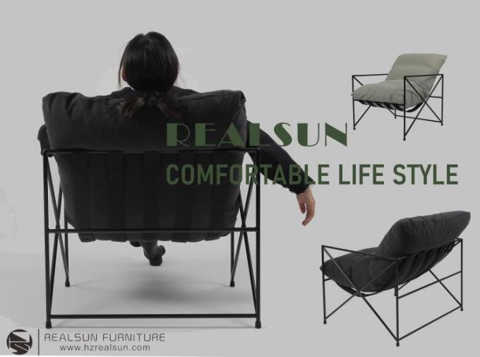 Tessuto pigro Sofa With Down Filling del ODM di svago del ferro battuto singolo 3