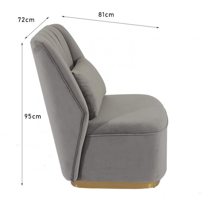 tessuto Gray Armchair For Cafe del velluto di svago di altezza di 95cm 0