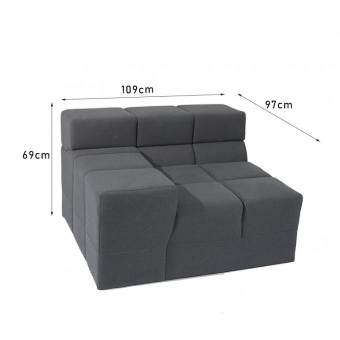 Salone riempito di tela nordico di Grey Fabric Modular Sofa For del velluto 0