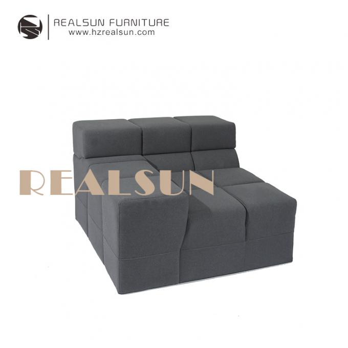 Salone riempito di tela nordico di Grey Fabric Modular Sofa For del velluto 1