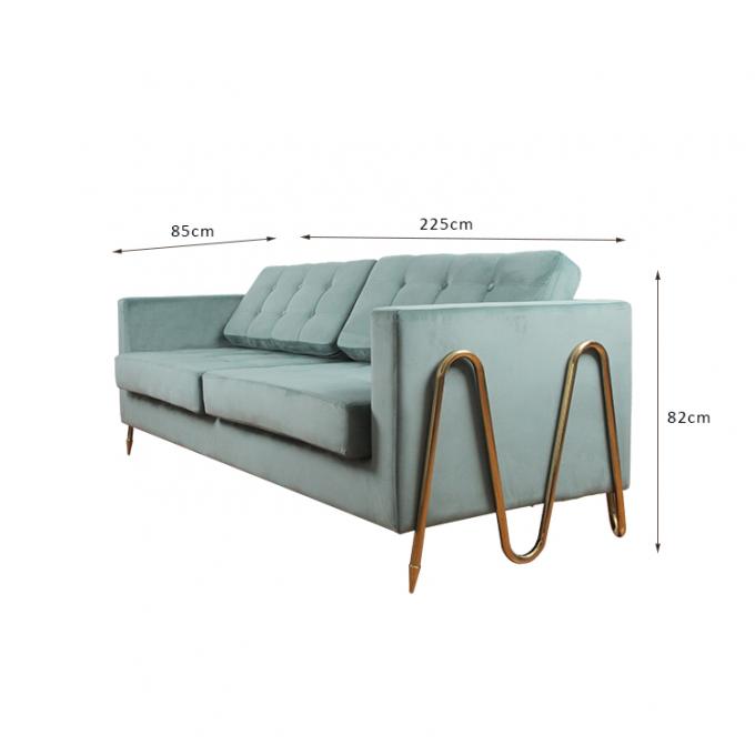 Strati Sofa For Living Room moderno di lusso W 85cm del velluto della tappezzeria del tessuto 0