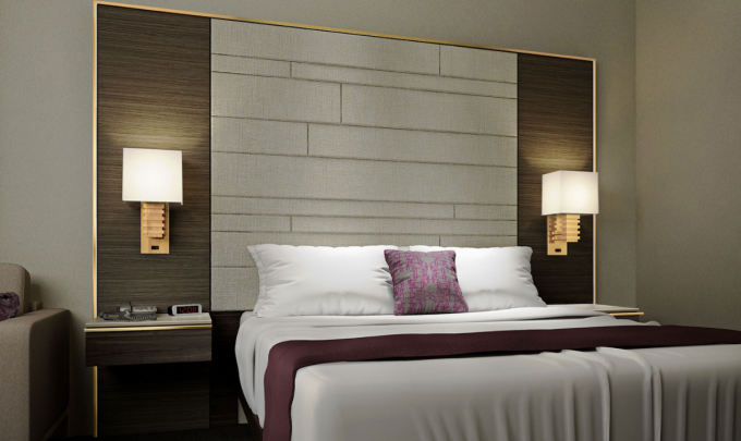 Mobilia di lusso moderna della camera da letto del MDF del compensato per l'hotel 0