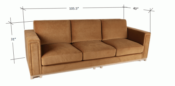 Struttura di legno solida di Seat del velluto della casa del sofà arancio 3 del salone 0