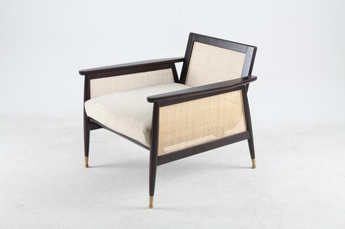 Le sedie tessute rattan di tela di legno del tessuto del salone hanno personalizzato 2