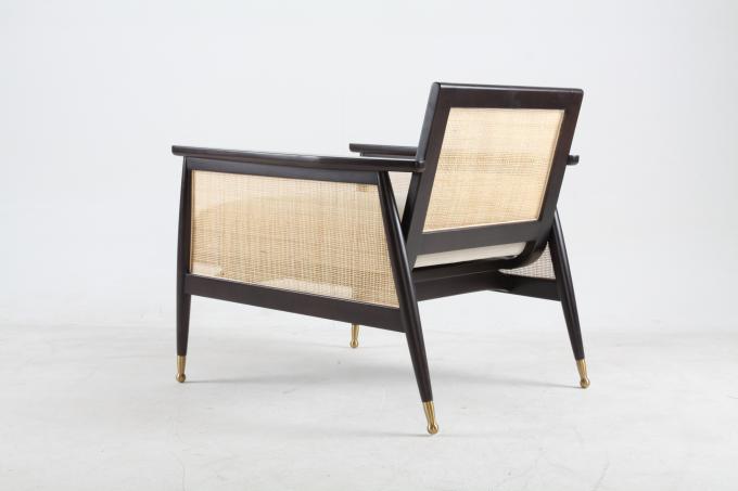 Le sedie tessute rattan di tela di legno del tessuto del salone hanno personalizzato 4