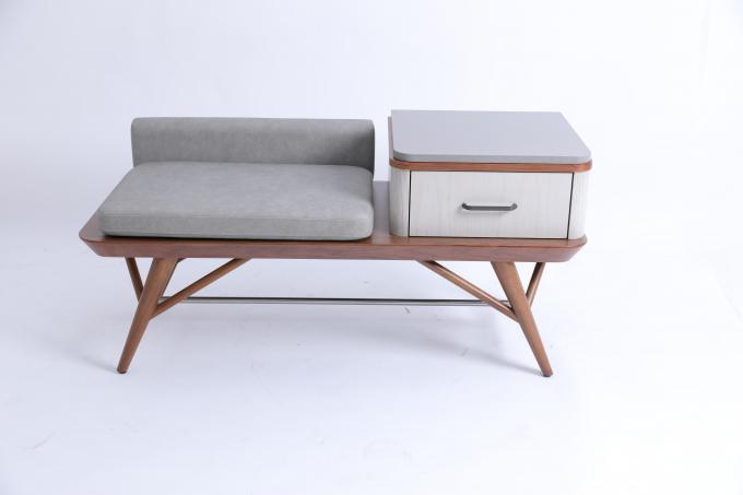 Panca per bagagli tappezzeria camera da letto hotel con gambe in legno massello cassetto 0