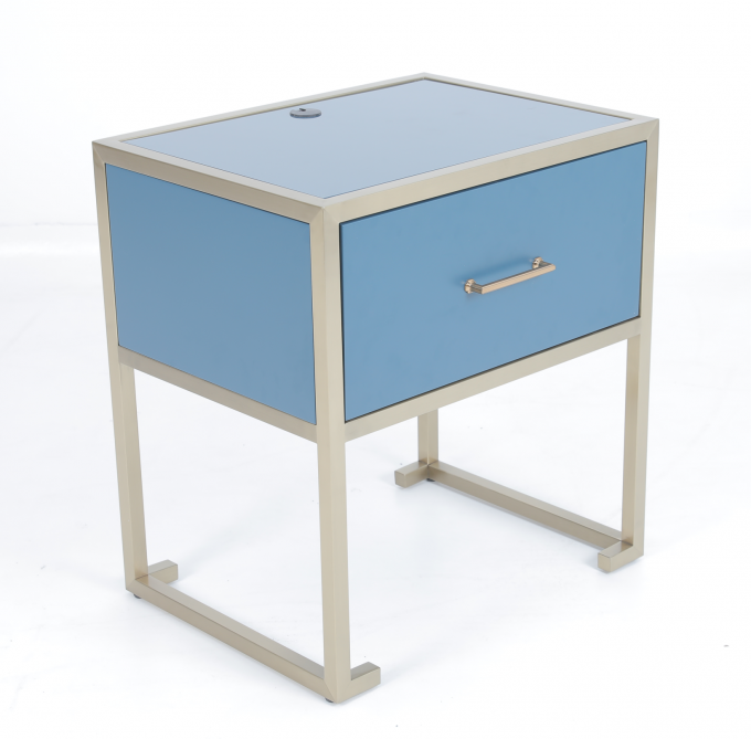 Custom Made Luxury 5-Star Hotel Night Stand Tavolo da letto con telaio in acciaio inossidabile in ottone 0