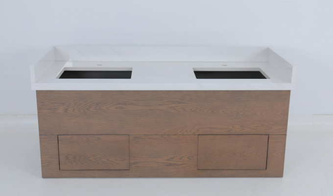 Hotel Commerciale Banchetto in Veneer di Quercia con Consola in Legno 1
