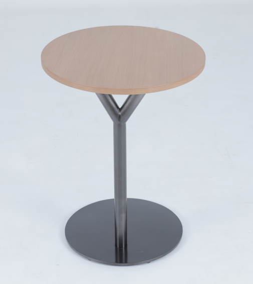 Tavolo da caffè in legno, base in acciaio inox 1