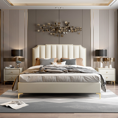 comprare Scaffale di legno solido della mobilia della camera da letto dell'albergo di lusso con le gambe di acciaio inossidabile fabbricazione online