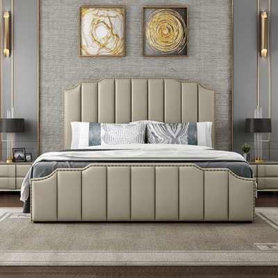 comprare Mobilia glassata 1.8x2.0 m. Leather Bed della camera da letto dell'albergo di lusso fabbricazione online