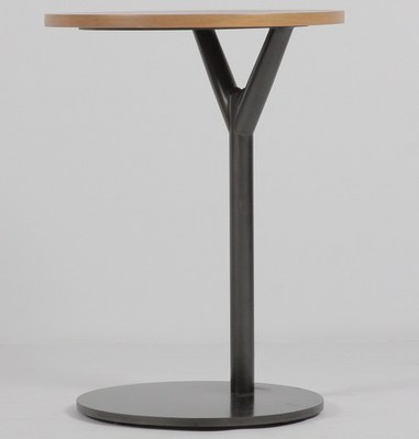 comprare Tavolino da salotto di legno rotondo nero del salone con il lato basso d'acciaio fabbricazione online