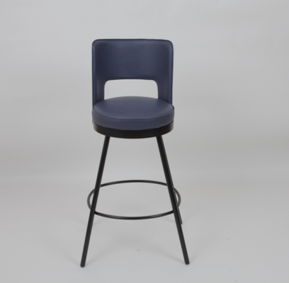 comprare Sgabello da bar blu della struttura del metallo del nero del cuscino del tessuto per il lusso moderno del salone fabbricazione online