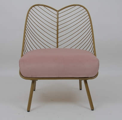 comprare Progettazione commerciale del modello della foglia del salone del metallo di modo della sedia dorata di svago fabbricazione online