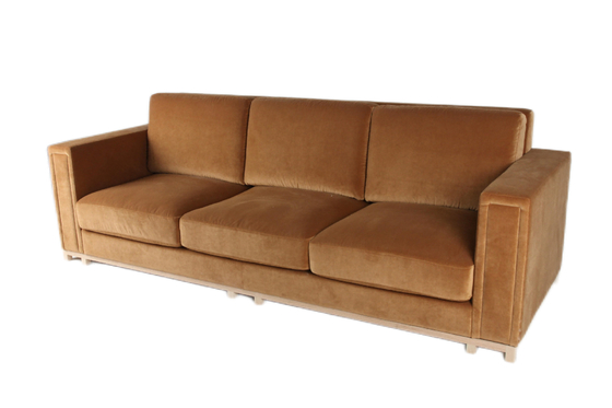 comprare Struttura di legno solida di Seat del velluto della casa del sofà arancio 3 del salone fabbricazione online