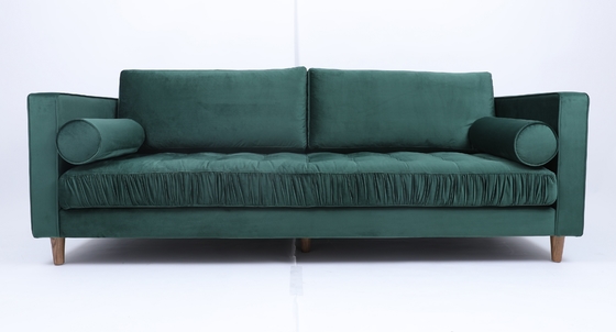 comprare Retro tessuto industriale 3 Seater Sofa Homestay Light Luxury Green del velluto di stile fabbricazione online