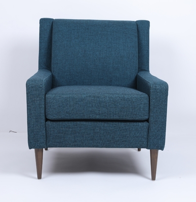 comprare Poltrona Sofa Wood Frame Modern Comfortable del tessuto blu del salone singola fabbricazione online