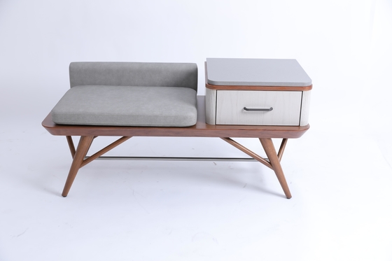 comprare Panca per bagagli tappezzeria camera da letto hotel con gambe in legno massello cassetto fabbricazione online