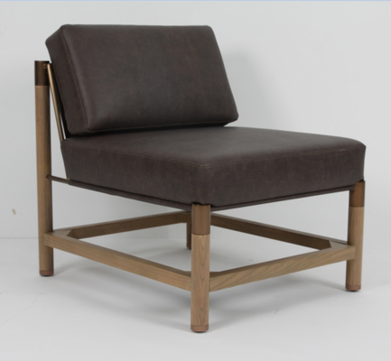 comprare Poltrona da salotto in legno massello di rovere dal design moderno, camera da letto con accenti in metallo fabbricazione online