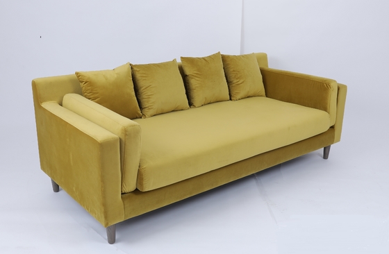 comprare Divano da salotto moderno in tessuto di velluto personalizzato con struttura in legno fabbricazione online
