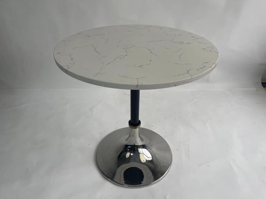 comprare Tabella di cocktail allo spiedo di marmo bianca del cigno dello spazio piccola con la base di acciaio inossidabile fabbricazione online