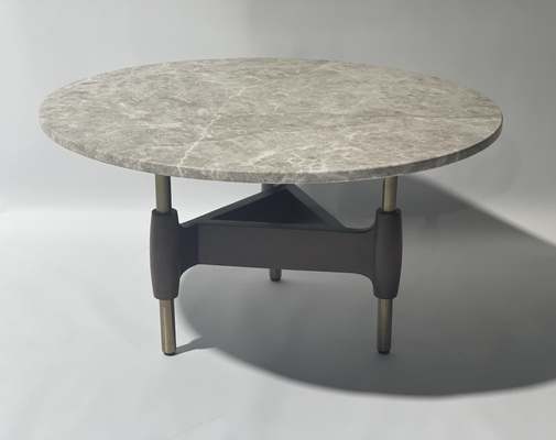 comprare Tavolino da salotto su misura del salone con la cima di marmo di base metallica d'ottone spazzolata fabbricazione online
