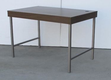 comprare Gambe superiori di legno del metallo dello scrittorio di scrittura dell'hotel per lo studio/pranzare, colore scuro fabbricazione online