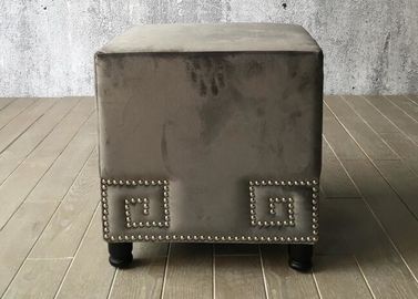 comprare Cubo del banco dell'ottomano della camera da letto del tessuto del velluto per il letto dell'estremità, Grey Color fabbricazione online
