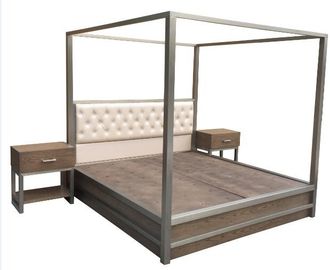 comprare La mobilia della camera da letto della regina della struttura del metallo mette il legno di quercia di re Bed With Light fabbricazione online