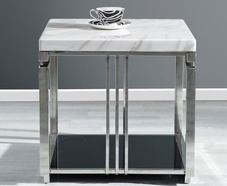 comprare Struttura bianca del metallo del tavolino da salotto del salone della cima del quarzo con inossidabile lucidato fabbricazione online