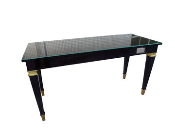 comprare Alta lucentezza Sheen Glass Top Writing Table per l'hotel cinque stelle, Ebony Wood Veneer fabbricazione online