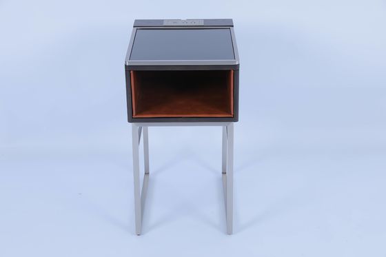 comprare Tavoli da letto per hotel moderni in legno massiccio in acciaio inossidabile Tavolo da notte personalizzato fabbricazione online