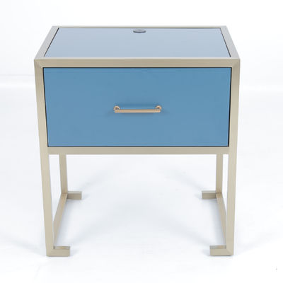 comprare Custom Made Luxury 5-Star Hotel Night Stand Tavolo da letto con telaio in acciaio inossidabile in ottone fabbricazione online