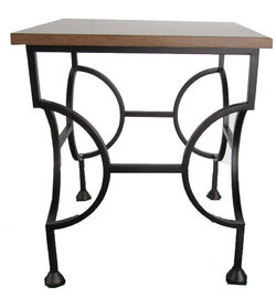 comprare Metallo durevole e cima laterale di legno del laminato della Tabella con rivestimento del cappotto della polvere nera fabbricazione online