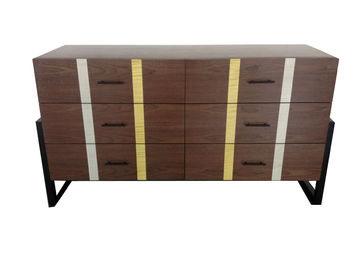 comprare Sei apprettatrici di legno di base metallica nera del cassetto per la mobilia della camera da letto dell'hotel fabbricazione online