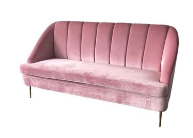 comprare Sofà rosa del velluto, mobilia della tappezzeria del tessuto dello strato del velluto per il sofà locativo di nozze fabbricazione online