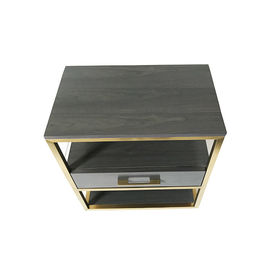 comprare Il legno di quercia impiallaccia 1 cassetto che il piccolo lato della camera da letto presenta con la struttura d'ottone del metallo fabbricazione online
