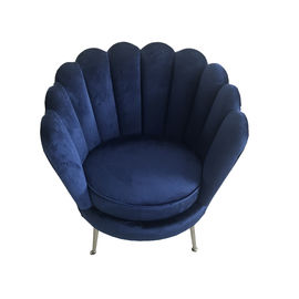 comprare Sofà blu del velluto della tappezzeria con la gamba di acciaio inossidabile, sedia del metallo di nozze di evento fabbricazione online