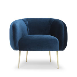 comprare Poltrona blu del velluto della mobilia di acciaio inossidabile della gamba classica europea del metallo fabbricazione online