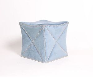 comprare Cubo moderno delle feci dell'ottomano del quadrato della tappezzeria di Blue Velvet per la camera da letto fabbricazione online