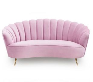 comprare Velluto rosa dello strato che trapunta il sofà locativo ricoperto del salone del metallo di nozze con 4 gambe del metel fabbricazione online