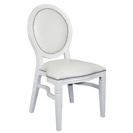 comprare Nozze accatastabili antiche bianche Louis di legno di quercia di rivestimento di stile francese che pranza sedia fabbricazione online